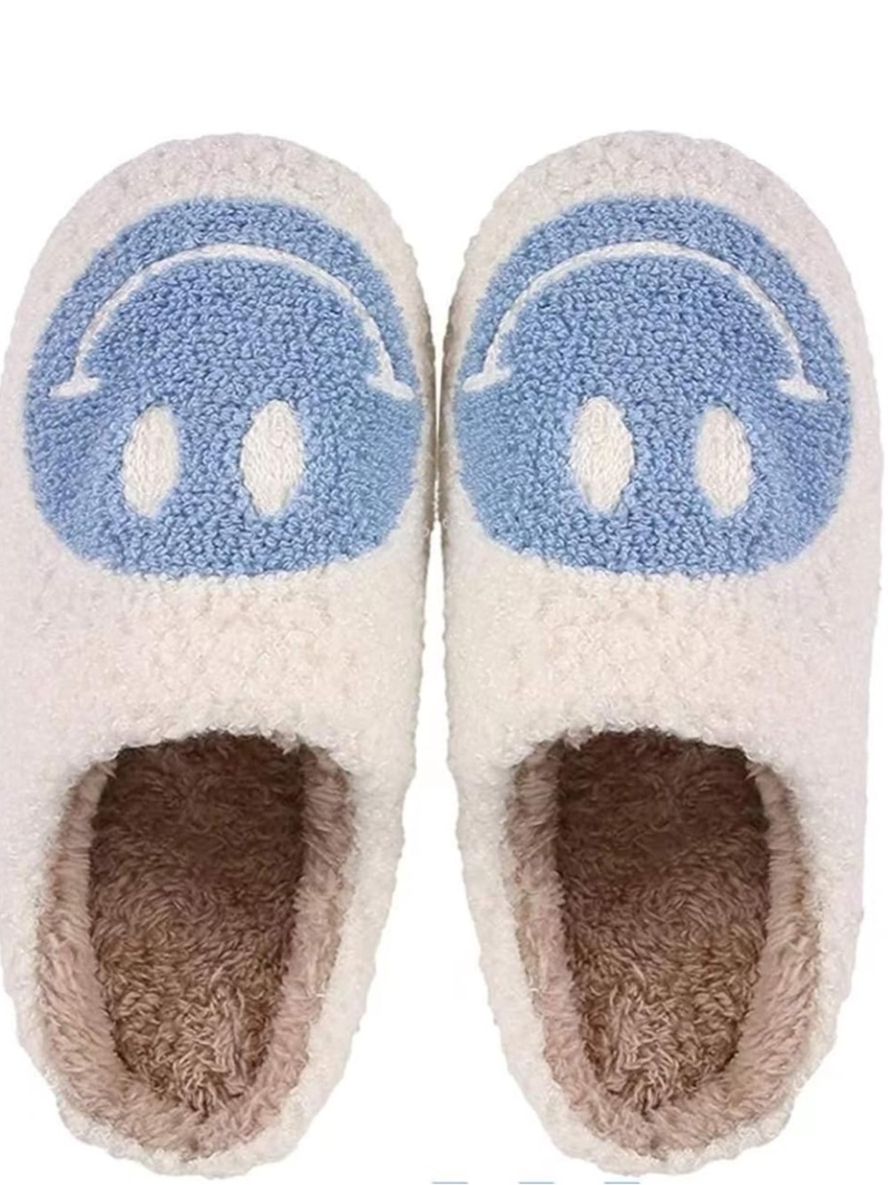 NWOT Light Blue and White Slippers